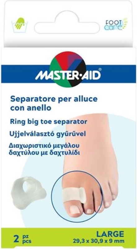SEPARATORE ALLUCE MASTER-AID FOOTCARE CON ANELLO SMALL 2 PEZZI D3 - Farmacia Del Monaco