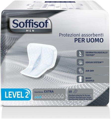PANNOLONE PER INCONTINENZA SAGOMATO SOFFISOF MEN LEVEL 2 10 PEZZI - Farmacia Del Monaco