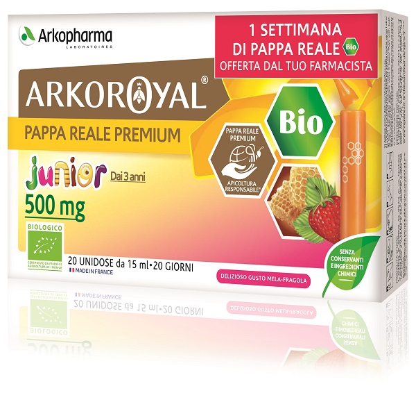 ARKOROYAL JUNIOR PAPPA REALE 500MG BIO 20 FIALOIDI PROMO - Farmacia Del Monaco