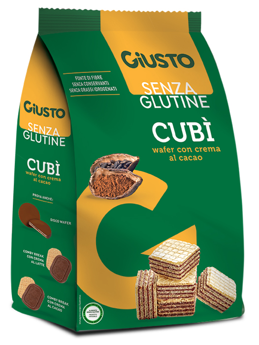 GIUSTO SENZA GLUTINE CUBI' WAFER CACAO 250 G - Farmacia Del Monaco