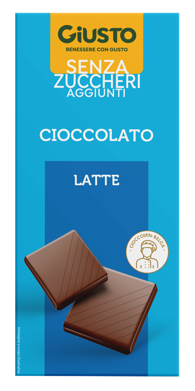 GIUSTO SENZA ZUCCHERO TAVOLETTA CIOCCOLATO LATTE 85 G - Farmacia Del Monaco