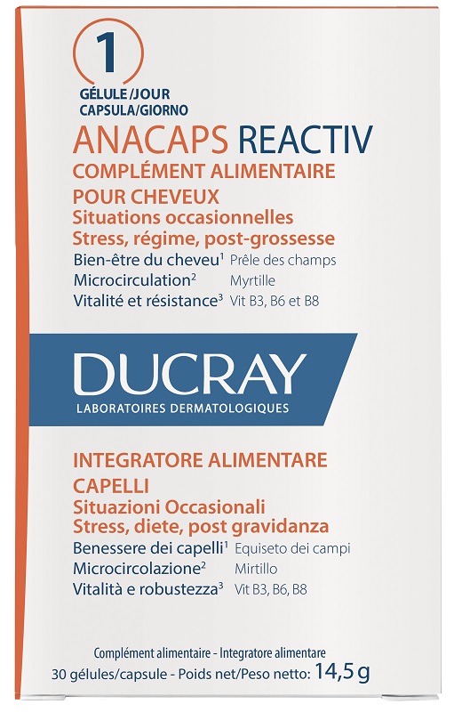 ANACAPS REACTIV CAPELLI SITUAZIONE OCCASIONALE 30 CAPSULE - Farmacia Del Monaco