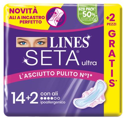 LINES SETA ULTRA ASSORBENTI ALI CP 14+2 PEZZI - Farmacia Del Monaco