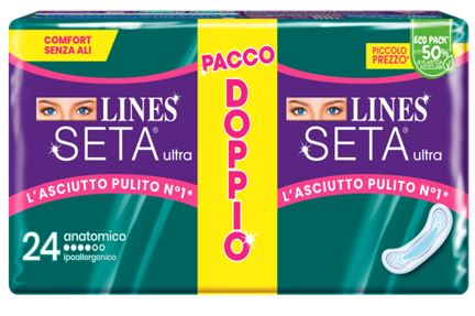 LINES SETA ULTRA ASSORBENTI ANATOMICO VP DWCT 24 PEZZI - Farmacia Del Monaco