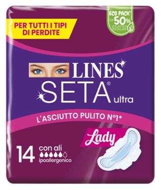 LINES SETA ULTRA ASSORBENTI LADY ALI CP 14 PEZZI - Farmacia Del Monaco