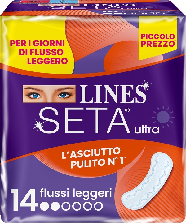 LINES SETA ULTRA ASSORBENTI LEGGERO DWCT 14 PEZZI - Farmacia Del Monaco