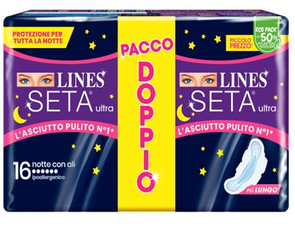 LINES SETA ULTRA ASSORBENTI NOTTE VP DWCT 16 PEZZI - Farmacia Del Monaco