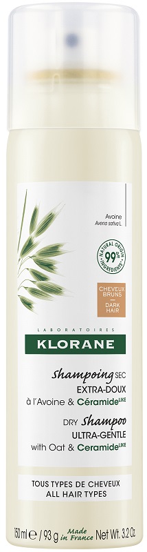 KLORANE SHAMPOO SECCO EXTRA DELICATO AVENA&CERAMIDE CAPELLI SCURI 150 ML - Farmacia Del Monaco