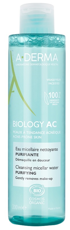 ADERMA BIOLOGY AC ACQUA MICELLARE DETERGENTE PURIFICANTE 200 ML - Farmacia Del Monaco