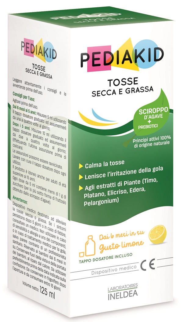 PEDIAKID TOSSE SECCA E GRASSA SCIROPPO 125 ML - Farmacia Del Monaco