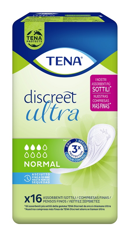 PANNOLONE SAGOMATO TENA DISCREET ULTRA NORMAL 16 PEZZI - Farmacia Del Monaco