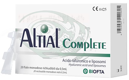 SOLUZIONE OFTALMICA LUBRIFICANTE ALTIAL COMPLETE 4 STRIP DA 5 FLACONI DA 0,5 ML - Farmacia Del Monaco