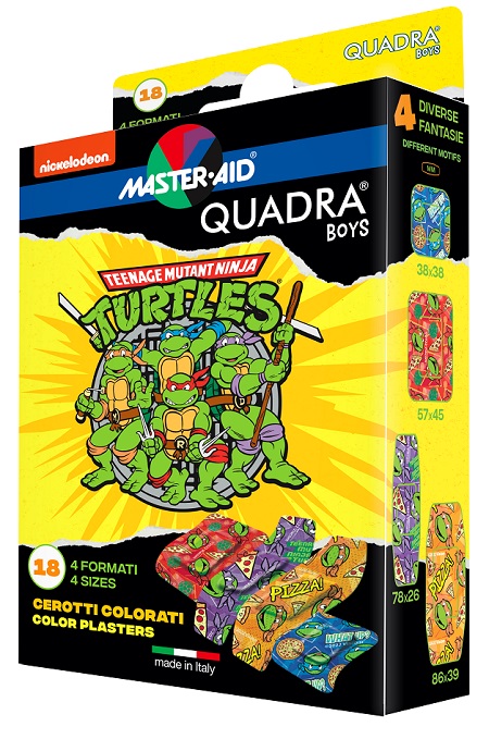 CEROTTO MASTER-AID QUADRA BOYS NINJA TURTLES ASSORTITI 18 PEZZI - Farmacia Del Monaco