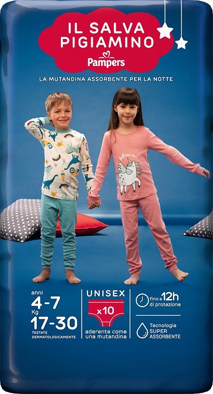 PANNOLINO PAMPERS BABYCARE SALVAPIGIAMINO S/M 10 PEZZI - Farmacia Del Monaco