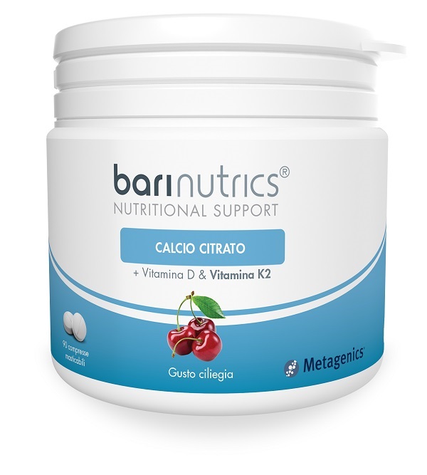 BARINUTRICS CALCIO CITRATO K2 CILIEGIA 90 COMPRESSE - Farmacia Del Monaco