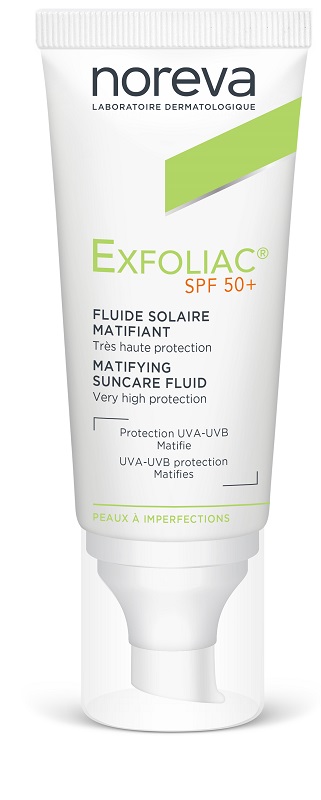 EXFOLIAC FLUIDE SOLAIRE MATIFIANT SPF50+ 40 ML - Farmacia Del Monaco