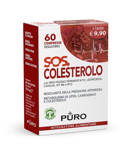 PURO SOS COLESTEROLO 60 COMPRESSE DEGLUTIBILI - Farmacia Del Monaco