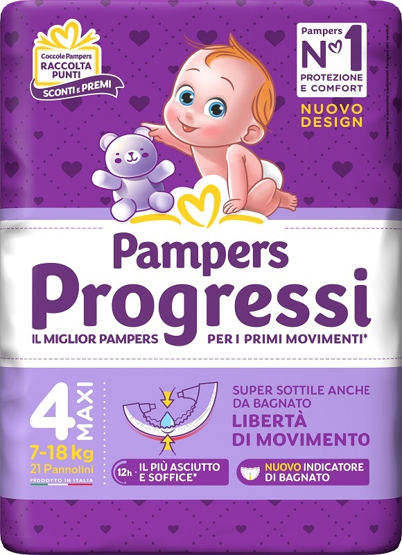 PAMPERS PROGRESSI MAXI 21 PEZZI - Farmacia Del Monaco