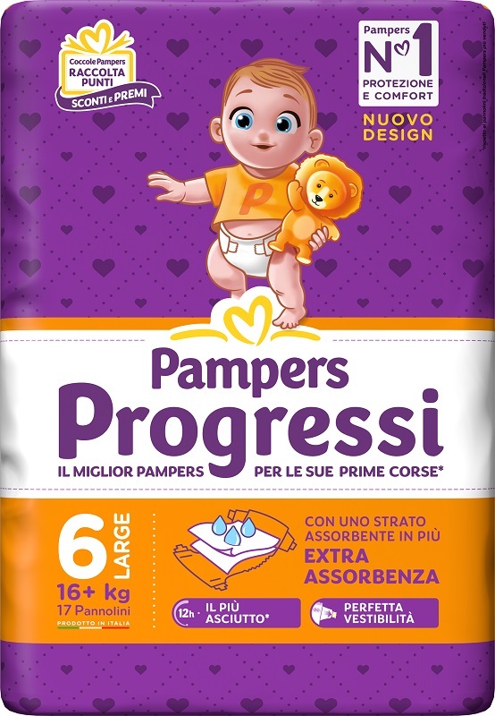 PAMPERS PROGRESSI XL 17 PEZZI - Farmacia Del Monaco