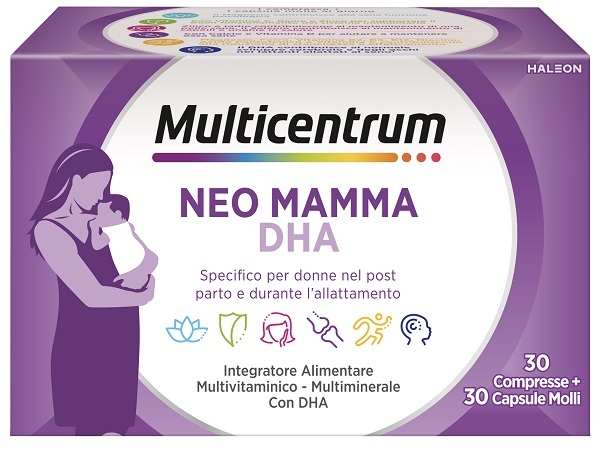 MULTICENTRUM NEO MAMMA DHA 30 COMPRESSE + 30 CAPSULE MOLLI - Farmacia Del Monaco