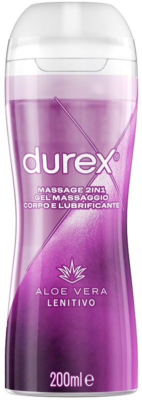 DUREX MASSAGE 2 IN 1 GEL MASSAGGIO CORPO E LUBRIFICANTE ALOE VERA 200 ML - Farmacia Del Monaco
