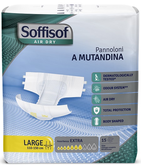 PANNOLINO MUTANDINA AIR DRY SOFFISOF EXTRA L 15 PEZZI - Farmacia Del Monaco