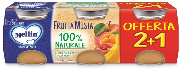 MELLIN OMOGENEIZZATO FRUTTA MISTA 3 PEZZI DA 100 G - Farmacia Del Monaco