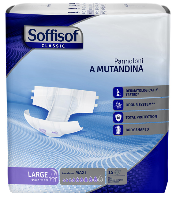 PANNOLINO MUTANDINA SOFFISOF CLASSIC MAXI L 15 PEZZI - Farmacia Del Monaco