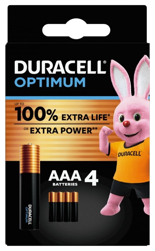DURACELL OPTIMUM AAA B4 4 PILE BLISTER - Farmacia Del Monaco