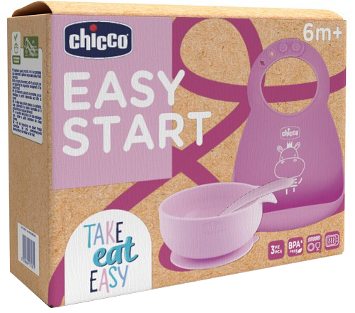 CHICCO SET PAPPA SILICONE 6M+ ROSA - Farmacia Del Monaco