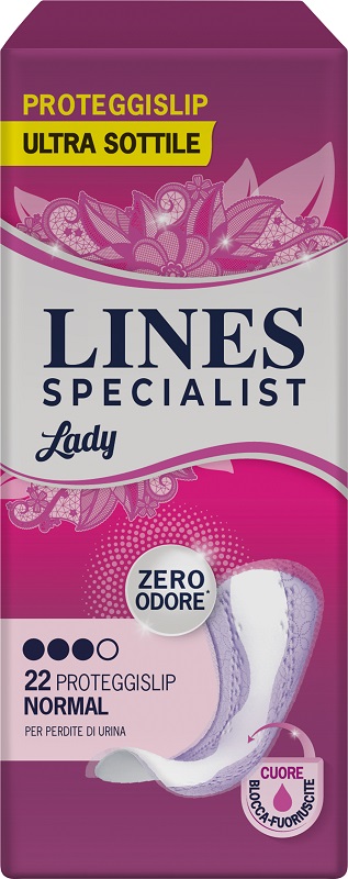PROTEGGISLIP PER INCONTINENZA URINARIA LINES SPECIALIST LADY LIGHT NORMAL ULTRA SOTTILE 22 PEZZI - Farmacia Del Monaco