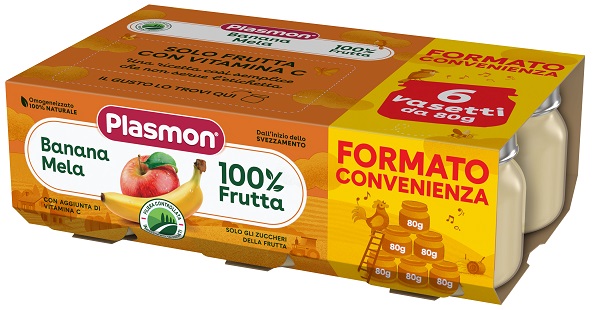 PLASMON OMOGENEIZZATO BANANA MELA 6X80 G - Farmacia Del Monaco
