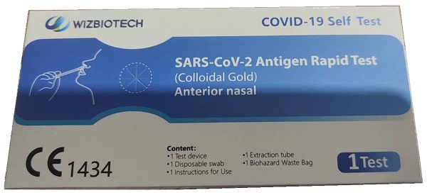 TEST ANTIGENICO RAPIDO COVID-19 WIZBIOTECH AUTODIAGNOSTICO RILEVAZIONE QUALITATIVA ANTIGENE SARS-COV-2 IN TAMPONI NASALI - Farmacia Del Monaco