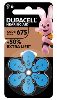 DURACELL EASY TAB 675 BLU BATTERIA PER APPARECCHIO ACUSTICO 6 PEZZI - Farmacia Del Monaco