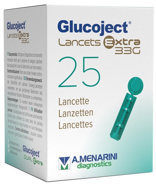 LANCETTA PUNGIDITO GLUCOJET EXTRA GAUGE 33 25 PEZZI - Farmacia Del Monaco
