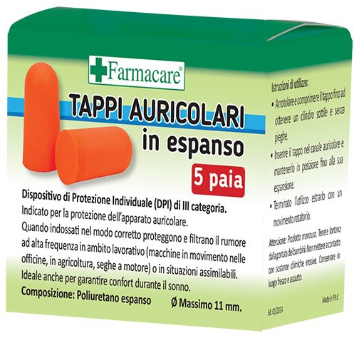 TAPPI AURICOLARI ESPANSO 5 PAIA - Farmacia Del Monaco