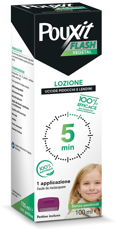 POUXIT FLASH VEGETAL LOZIONE PIDOCCHI E LENDINI 100 ML CON PETTINE - Farmacia Del Monaco