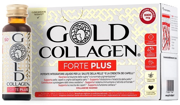 GOLD COLLAGEN FORTE PLUS 10 FLACONCINI DA 50 ML 8G COLLAGENE - Farmacia Del Monaco