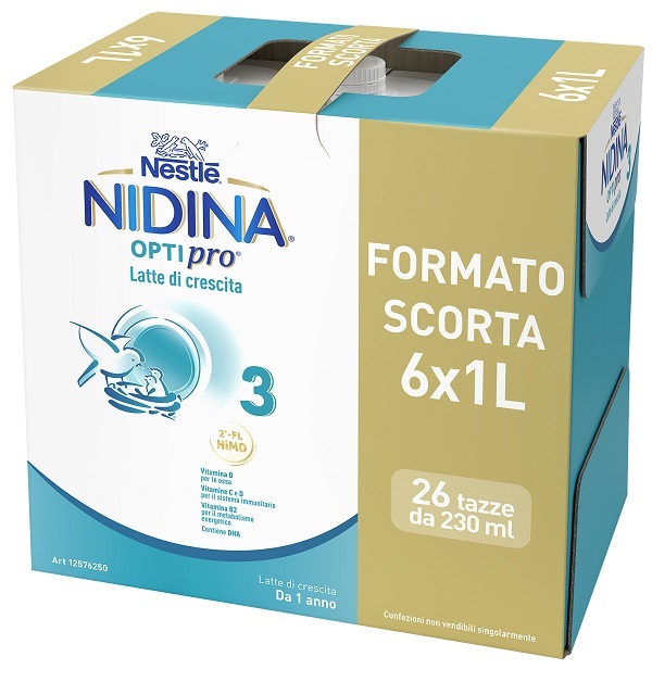 NIDINA OPTIPRO 3 LIQUIDO 6 PEZZI DA 1 LITRO - Farmacia Del Monaco