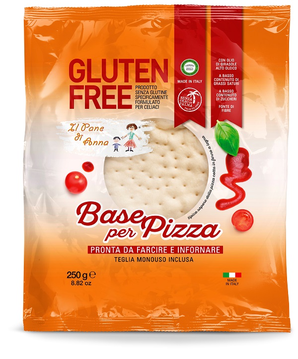 IL PANE DI ANNA BASE PIZZA SENZA GLUTINE SENZA LATTE 250 G - Farmacia Del Monaco