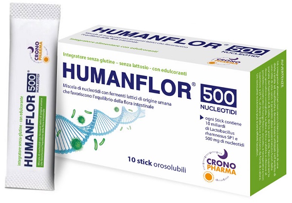 HUMANFLOR 500 NUCLEOTIDI 10 STICK OROSOLUBILI DA 1,5 G - Farmacia Del Monaco