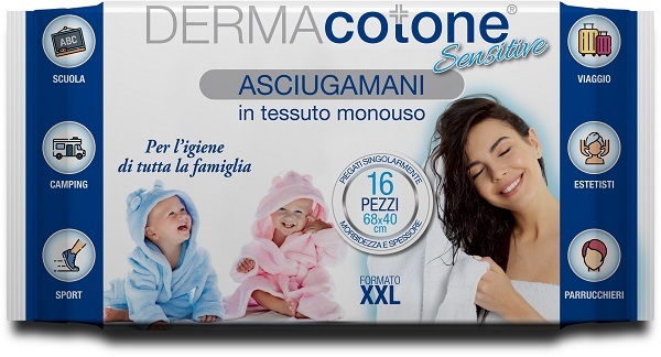 DERMACOTONE SENSITIVE ASCIUGAMANI XXL 68X40 CM 16 PEZZI - Farmacia Del Monaco