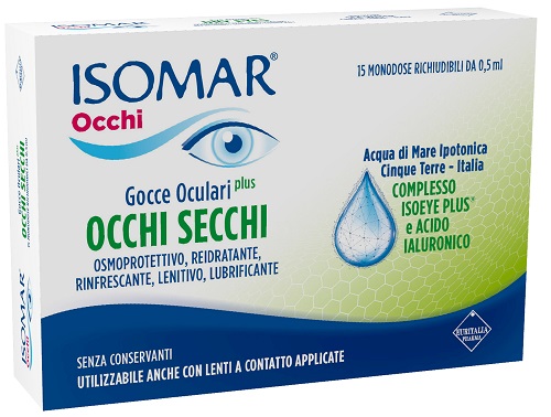 ISOMAR OCCHI SECCHI PLUS GOCCE OCULARI ACIDO IALURONICO 0,25% 15 FLACONCINI - Farmacia Del Monaco