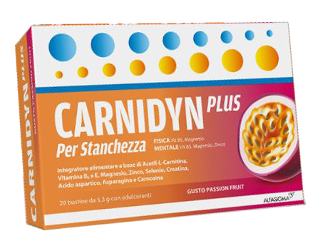 CARNIDYN PLUS 20 BUSTINE DA 5,3 G GUSTO PASSION FRUIT - Farmacia Del Monaco