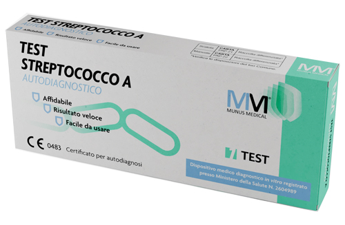 TEST STREPTOCOCCO A AUTODIAGNOSTICO MUNUS MEDICAL RILEVAZIONE BATTERIO STREPTOCOCCO B-EMOLITICO DI GRUPPO A DA TAMPONE FARINGEO - Farmacia Del Monaco