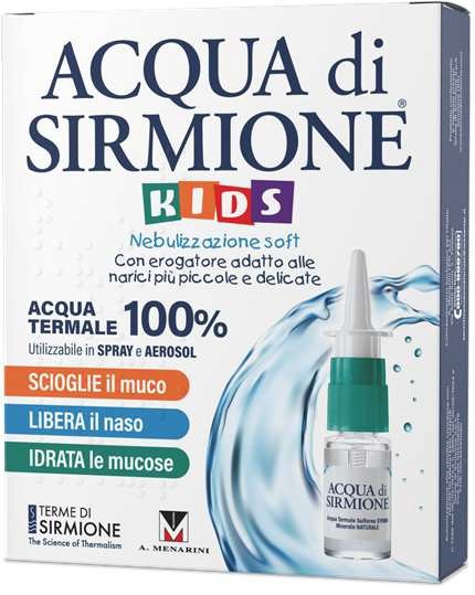 ACQUA DI SIRMIONE KIDS NEBULIZZAZIONE SOFT ACQUA TERMALE 100% 6 FLACONCINI PLURIDOSE DA 15 ML - Farmacia Del Monaco
