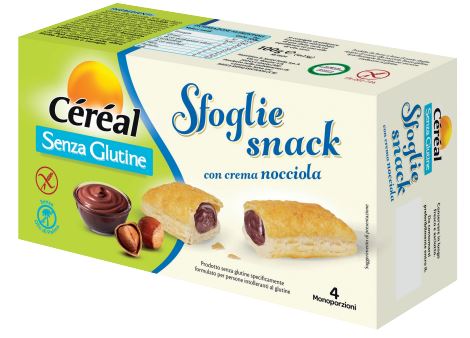 CEREAL SENZA GLUTINE SFOGLIE SNACK CREMA NOCCIOLA 4 MONOPORZIONI - Farmacia Del Monaco