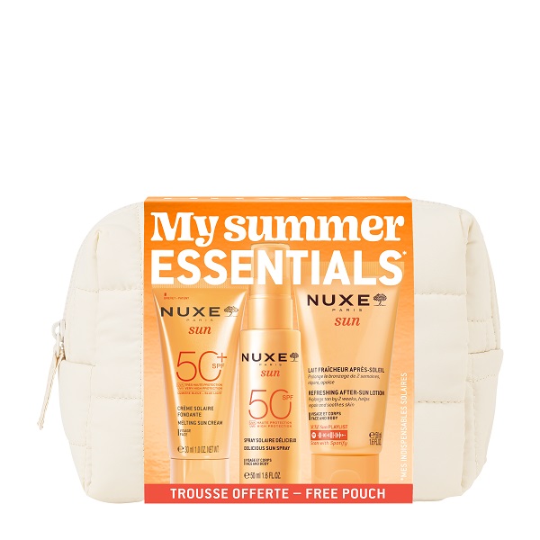 NUXE TROUSSE MY SUMMER ESSENTIAL 2026 1 FACE CREAM SPF50+ 30 ML + 1 SPRAY SPF50 50 ML + 1 AFTER SUN LOTION 50 ML - Farmacia Del Monaco