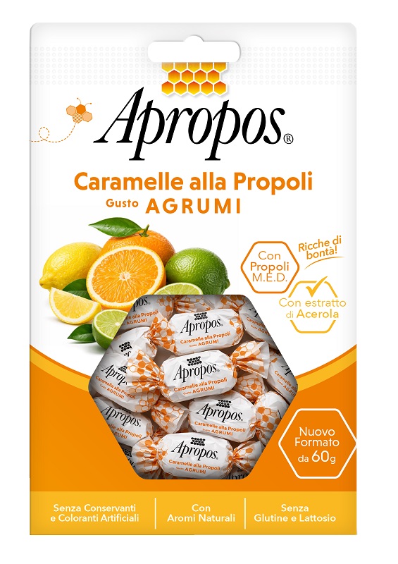 APROPOS CARAMELLE PROPOLI AGRUMI 60 G - Farmacia Del Monaco