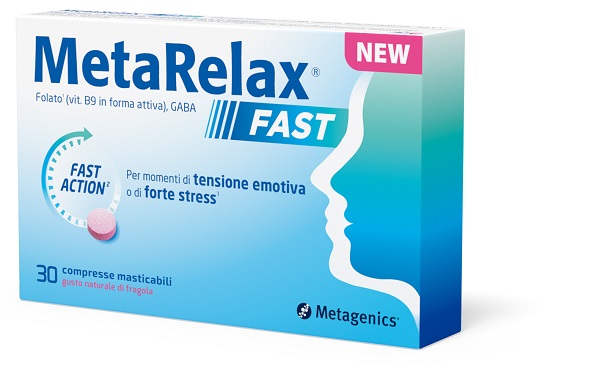 METARELAX FAST 30 COMPRESSE MASTICABILI GUSTO NATURALE DI FRAGOLA SENZA GLUTINE SENZA LATTOSIO CON EDULCORANTI - Farmacia Del Monaco